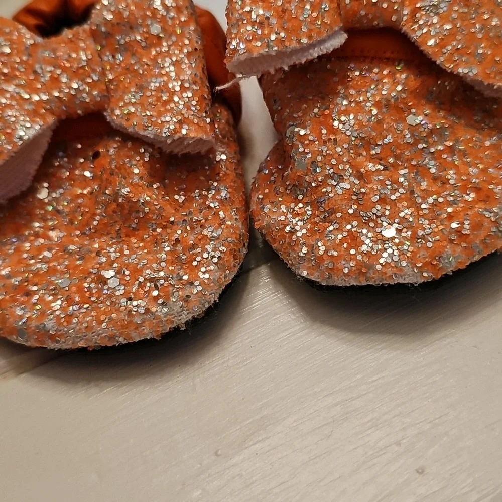 Orange Sparkle Bow Lana Rose Boutique 5 Moccasins